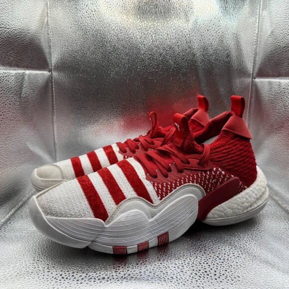 Size 10 Adidas Trae Young 2.0‎ Trainers Red White Knit Lace Up Sneakers 779001 main image 5